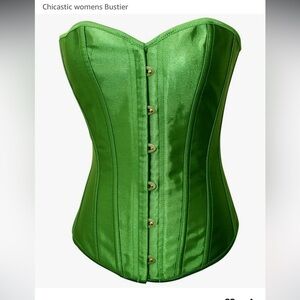 Green Satin Corset Top
